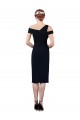 Wholesale Dark Navy Mermaid Off the Shoulder Cocktail Length Prom Dress Canada
