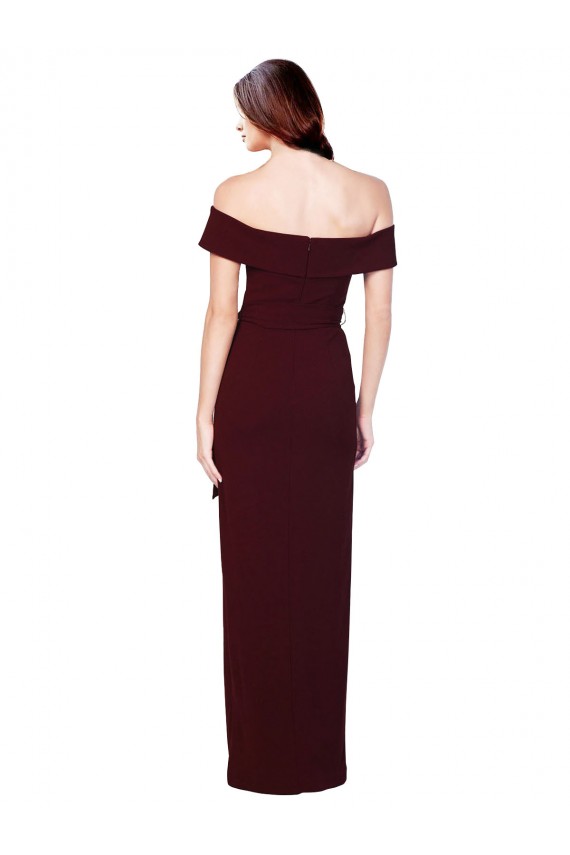 Wholesale Low Back Burgundy Gold Mermaid Off the Shoulder Long Prom Dress Canada