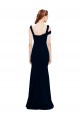 Wholesale Dark Navy Mermaid Off the Shoulder Long Stretch Crepe Prom Dress Canada