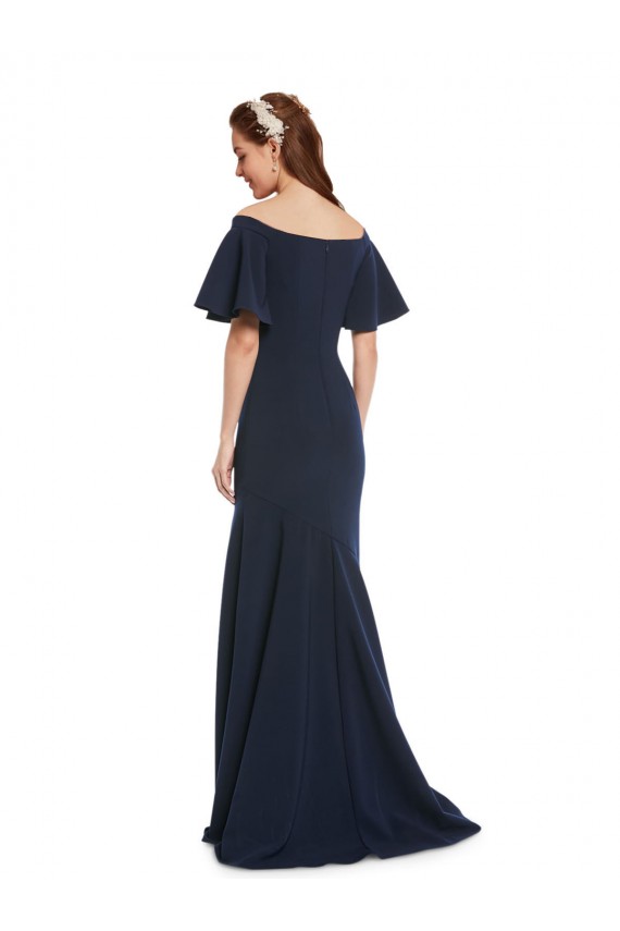 Wholesale Dark Navy Mermaid Off the Shoulder Long Prom Dress Canada