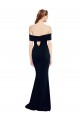 Wholesale Keyhole Back Dark Navy Mermaid Off the Shoulder Long Prom Dress Canada