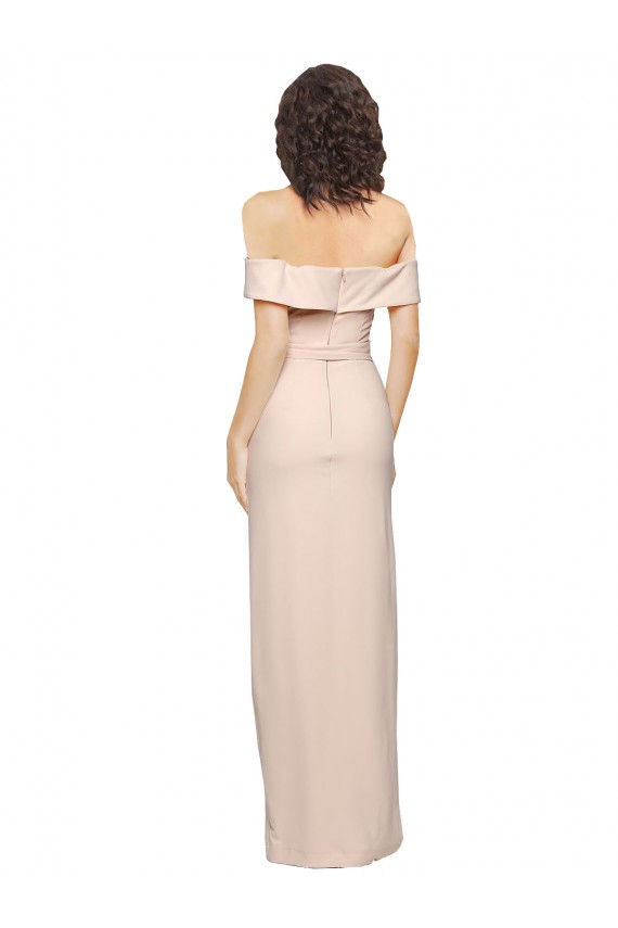 Wholesale Low Back Nude Mermaid Off the Shoulder Long Prom Dress Canada