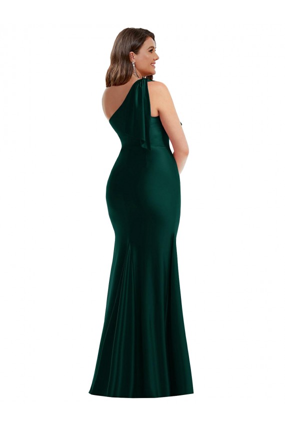 Wholesale Ever Green Mermaid One Shoulder Long Plus Size Formal Prom Dress Canada