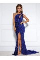 Wholesale Royal Blue Mermaid One Shoulder Court Train Prom Dress Canada