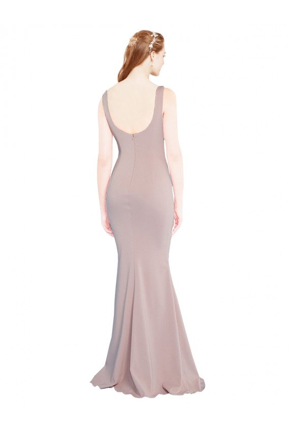 Wholesale Dusty Pink Mermaid Scoop Neck Long Prom Dress Canada