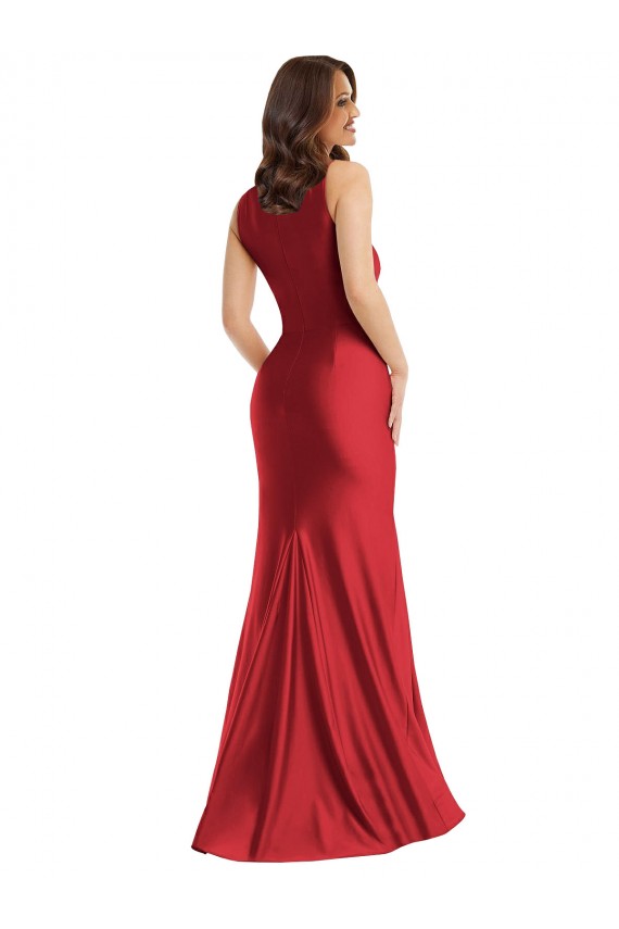 Wholesale Red Mermaid Square Neck Long Plus Size Formal Prom Dress Canada