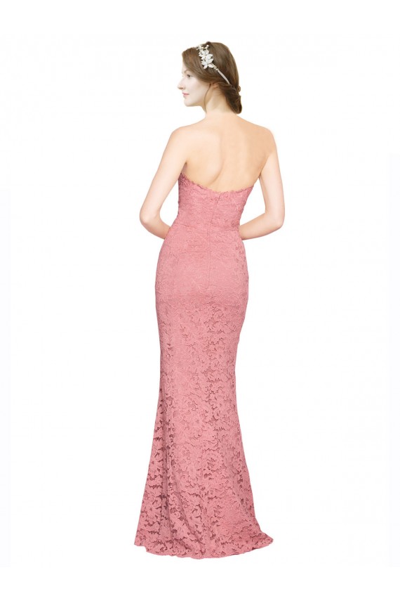 Wholesale Salmon Mermaid Strapless Long Prom Dress Canada