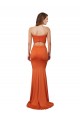 Wholesale Orange Mermaid Strapless Long Prom Dress Canada