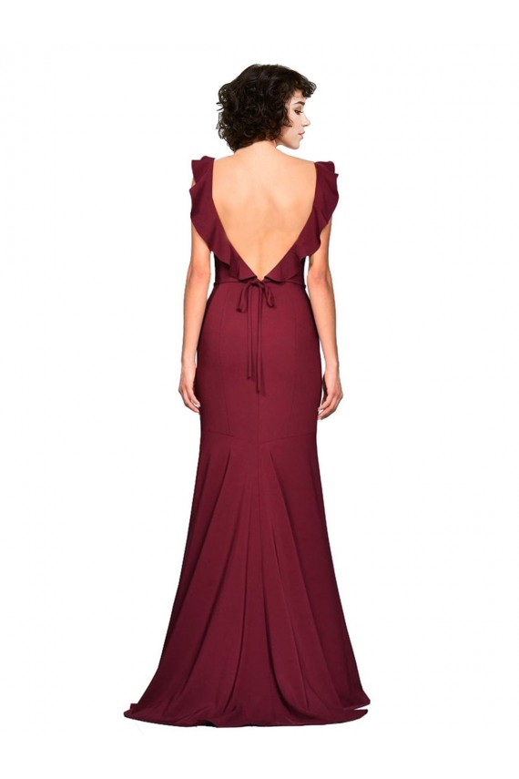 Wholesale Burgundy Mermaid Strapless Long Prom Dress Canada