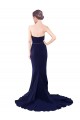 Wholesale Low Back Dark Navy Mermaid Strapless Sweep Train Prom Dress Canada