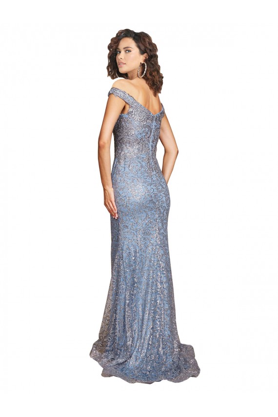 Wholesale Mermaid Off the Shoulder Long Sequin Prom Dress Canada