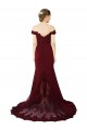 Wholesale V-Back Burgundy Gold Mermaid Sweetheart Sweep Train Prom Dress Canada