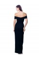 Wholesale Black Mermaid Off the Shoulder Long Stretch Crepe Prom Dress Canada