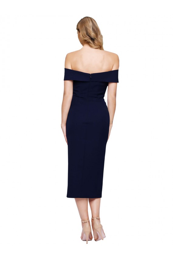 Wholesale Dark Navy Mermaid Sweetheart Midi Length Prom Dress Canada