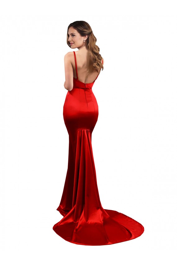 Wholesale Low Back Red Mermaid Sweetheart Long Prom Dress Canada