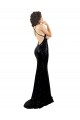 Wholesale Open Back Black Mermaid V-Neck Long Black Tie Prom Dress Canada
