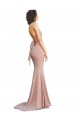 Wholesale Low Back Dusty Pink Mermaid V-Neck Long Prom Dress Canada