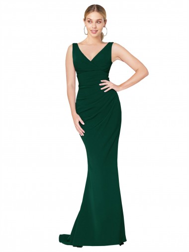 Wholesale Midnight Green Mermaid High Neck Long Prom Dress Canada