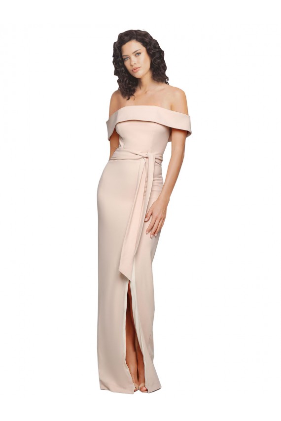 Wholesale Low Back Nude Mermaid Off the Shoulder Long Prom Dress Canada