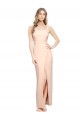 Wholesale Nude Sheath Square Neck Long Prom Dress Canada