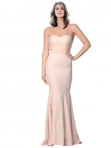 Wholesale Low Back Nude Sheath Sweetheart Long Prom Dress Canada