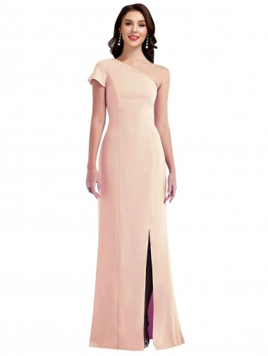 Wholesale Nude Trumpet One Shoulder Long Prom Dress Canada