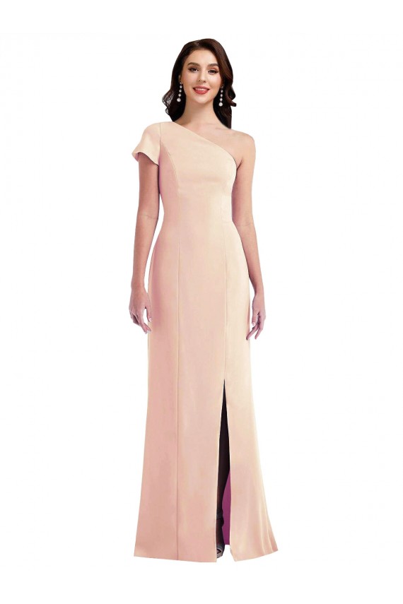 Wholesale Nude Trumpet One Shoulder Long Prom Dress Canada