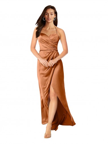 Wholesale Low Back Orange A-Line Sweetheart Long High Low Prom Dress Canada