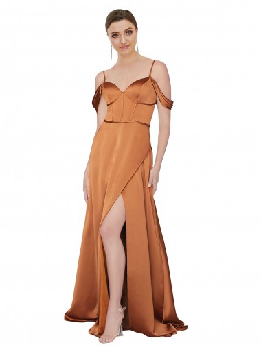 Wholesale Low Back Orange A-Line Sweetheart Long Prom Dress Canada