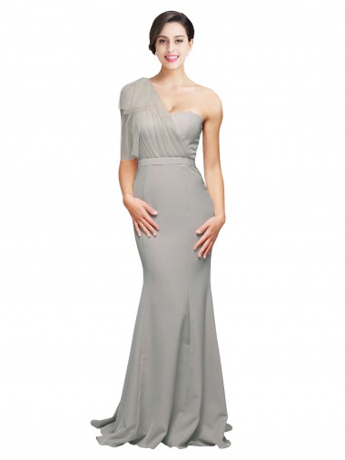 Wholesale Low Back Oyster Silver Mermaid Sweetheart Sweep Train Prom Dress Canada