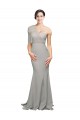 Wholesale Low Back Oyster Silver Mermaid Sweetheart Sweep Train Prom Dress Canada