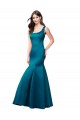 Wholesale Peacock Blue Mermaid Bateau Neck Long Prom Dress Canada