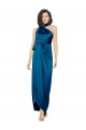 Wholesale Peacock Blue Sheath High Neck Long Prom Dress Canada