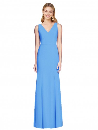 Wholesale Keyhole Back Peacock Blue Trumpet V-Neck Long Prom Dress Canada