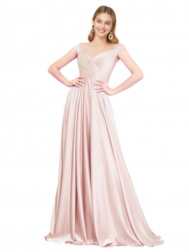 Wholesale Pink A-Line High Neck Long Prom Dress Canada