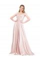 Wholesale Pink A-Line High Neck Long Prom Dress Canada