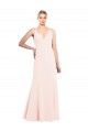 Wholesale V-Back Pink A-Line High Neck Long Prom Dress Canada