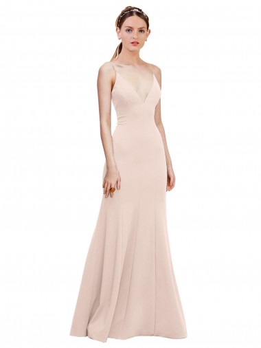 Wholesale V-Back Pink A-Line V-Neck Long Prom Dress Canada