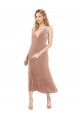 Wholesale V-Back Pink A-Line V-Neck Midi Length Prom Dress Canada