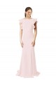 Wholesale V-Back Pink Mermaid Sheath Jewel Neck Sweep Train Black Tie Prom Dress Canada