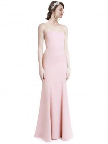 Wholesale Open Back Pink Mermaid Sheath Square Neck Long Prom Dress Canada