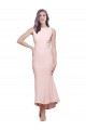 Wholesale Low Back Pink Sheath High Neck Midi Length High Low Prom Dress Canada