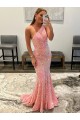 Wholesale Pink Sheath One Shoulder Sweep Train Prom Dress Canada