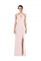 Wholesale Low Back Pink Trumpet Halter Neck Long Prom Dress Canada