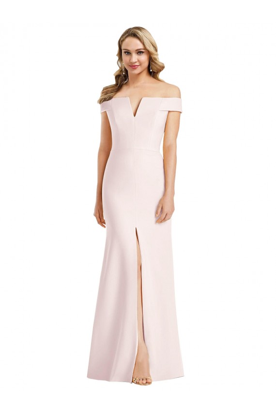 Wholesale Pink Trumpet V-Neck Long Prom Dress Canada
