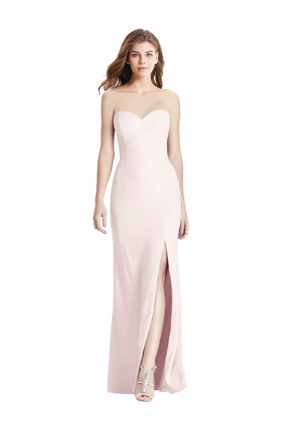 Wholesale Low Back Pink Trumpet Strapless Long Prom Dress Canada