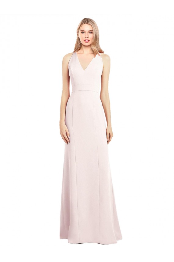 Wholesale Keyhole Back Pink Trumpet V-Neck Long Prom Dress Canada