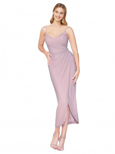 Wholesale V-Back Primrose Mermaid High Neck Knee Length High Low Prom Dress Canada