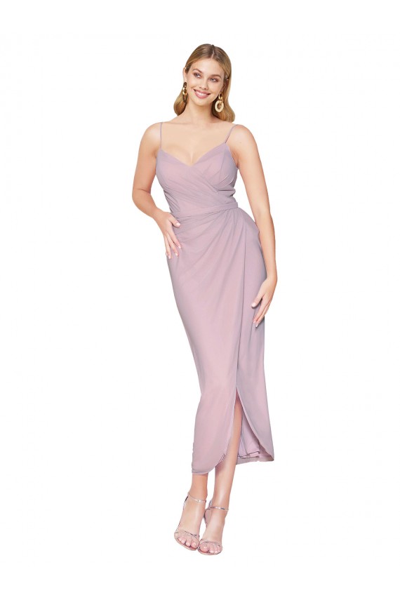 Wholesale V-Back Primrose Mermaid High Neck Knee Length High Low Prom Dress Canada