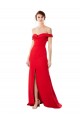 Wholesale Red A-Line High Neck Long Prom Dress Canada